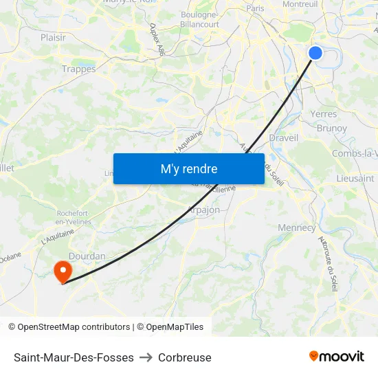 Saint-Maur-Des-Fosses to Corbreuse map