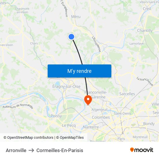 Arronville to Cormeilles-En-Parisis map