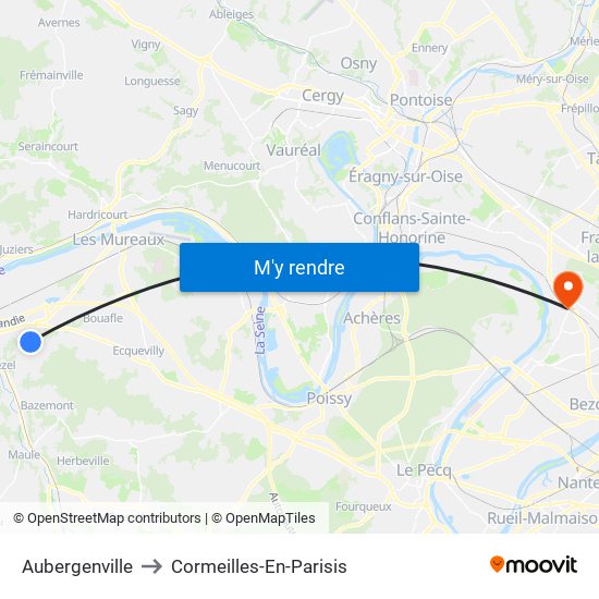 Aubergenville to Cormeilles-En-Parisis map