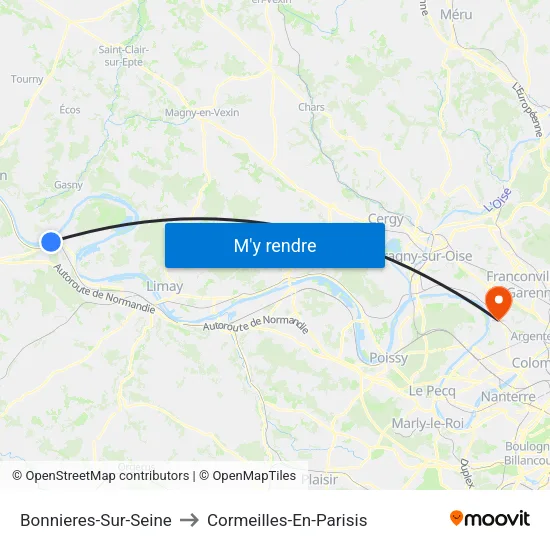 Bonnieres-Sur-Seine to Cormeilles-En-Parisis map