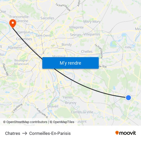 Chatres to Cormeilles-En-Parisis map