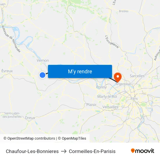 Chaufour-Les-Bonnieres to Cormeilles-En-Parisis map