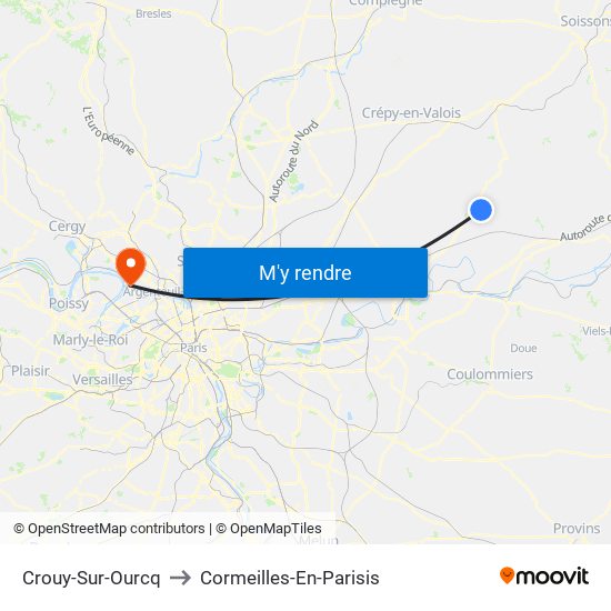 Crouy-Sur-Ourcq to Cormeilles-En-Parisis map