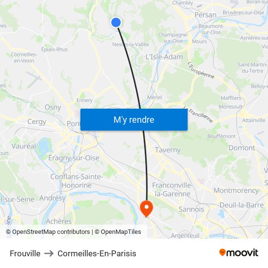 Frouville to Cormeilles-En-Parisis map