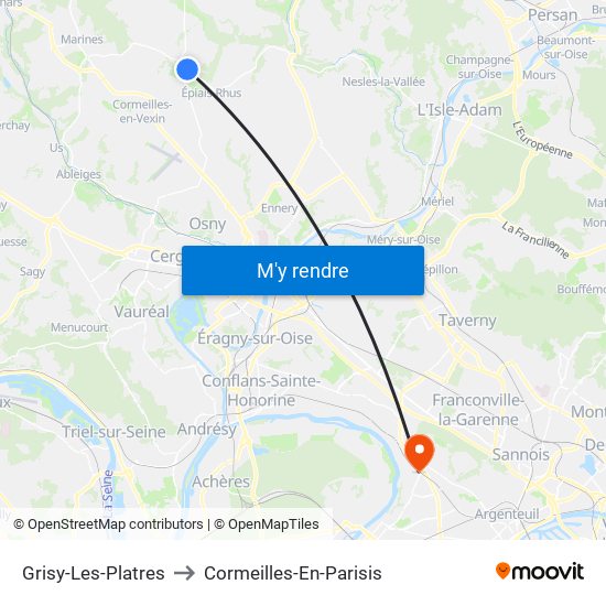 Grisy-Les-Platres to Cormeilles-En-Parisis map