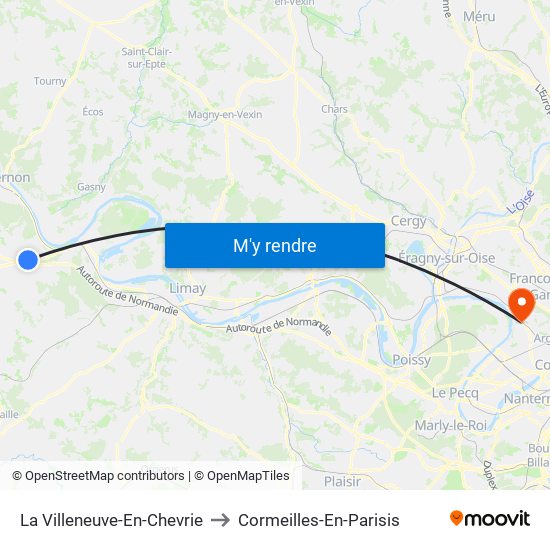 La Villeneuve-En-Chevrie to Cormeilles-En-Parisis map
