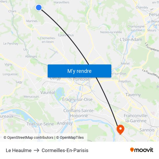 Le Heaulme to Cormeilles-En-Parisis map