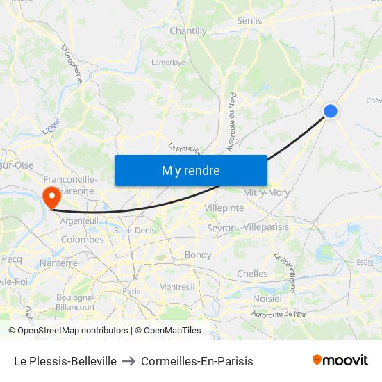 Le Plessis-Belleville to Cormeilles-En-Parisis map
