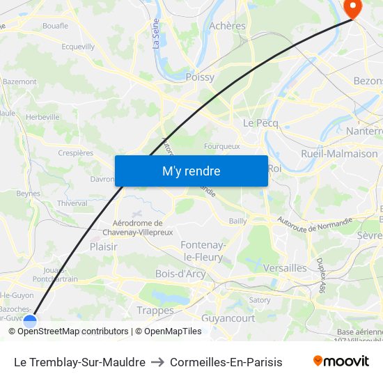 Le Tremblay-Sur-Mauldre to Cormeilles-En-Parisis map