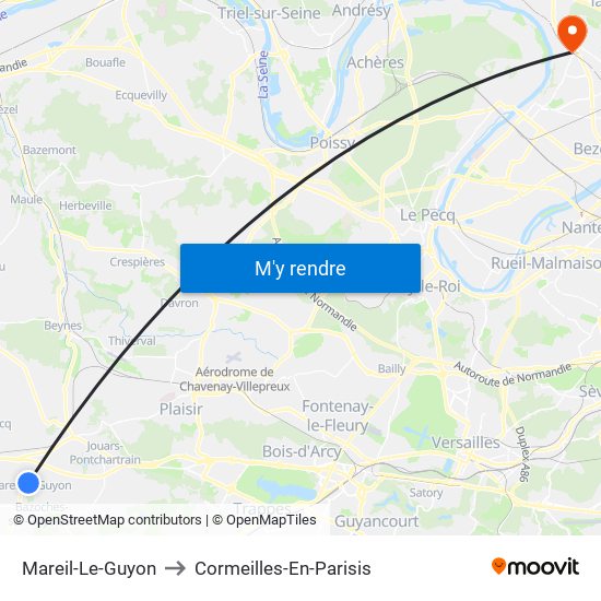 Mareil-Le-Guyon to Cormeilles-En-Parisis map