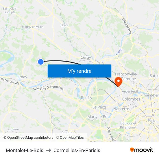 Montalet-Le-Bois to Cormeilles-En-Parisis map