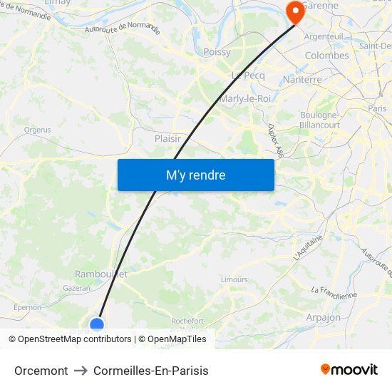 Orcemont to Cormeilles-En-Parisis map