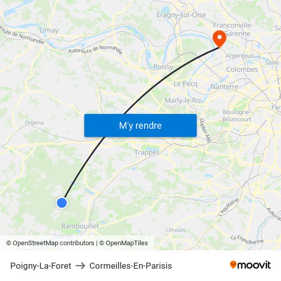 Poigny-La-Foret to Cormeilles-En-Parisis map