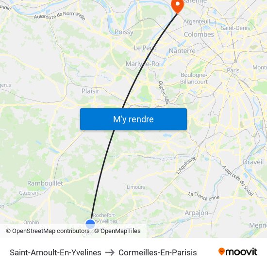 Saint-Arnoult-En-Yvelines to Cormeilles-En-Parisis map