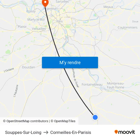 Souppes-Sur-Loing to Cormeilles-En-Parisis map