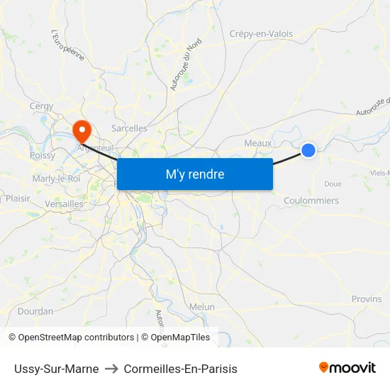 Ussy-Sur-Marne to Cormeilles-En-Parisis map