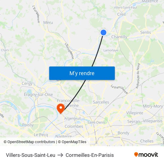 Villers-Sous-Saint-Leu to Cormeilles-En-Parisis map