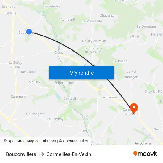 Bouconvillers to Cormeilles-En-Vexin map