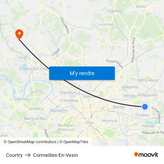 Courtry to Cormeilles-En-Vexin map