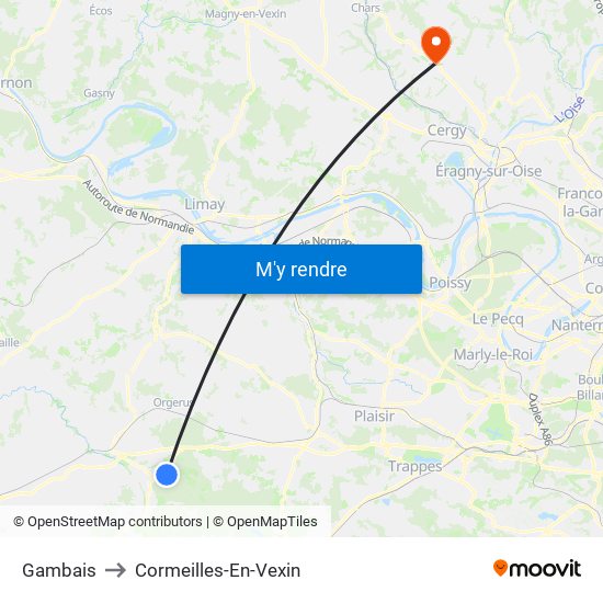 Gambais to Cormeilles-En-Vexin map