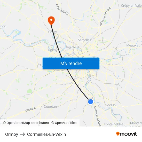 Ormoy to Cormeilles-En-Vexin map