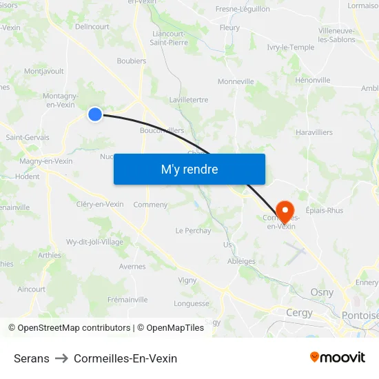 Serans to Cormeilles-En-Vexin map