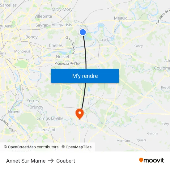 Annet-Sur-Marne to Coubert map