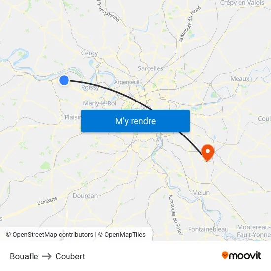 Bouafle to Coubert map