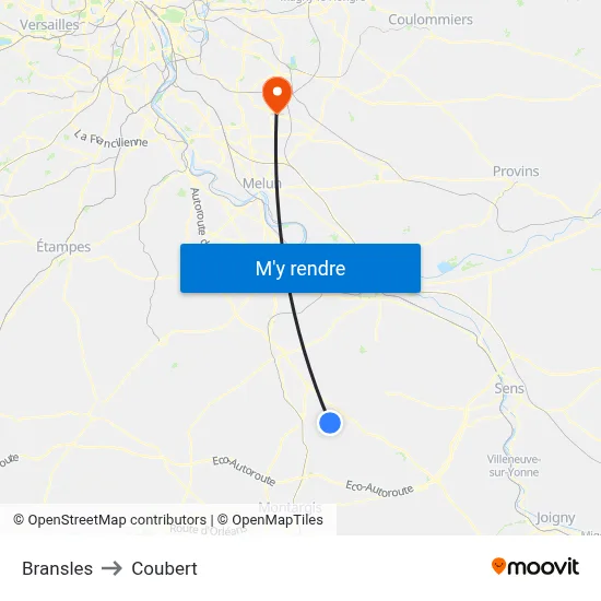 Bransles to Coubert map