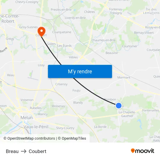 Breau to Coubert map