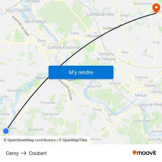 Cerny to Coubert map