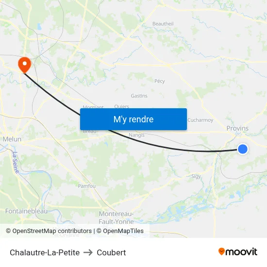 Chalautre-La-Petite to Coubert map