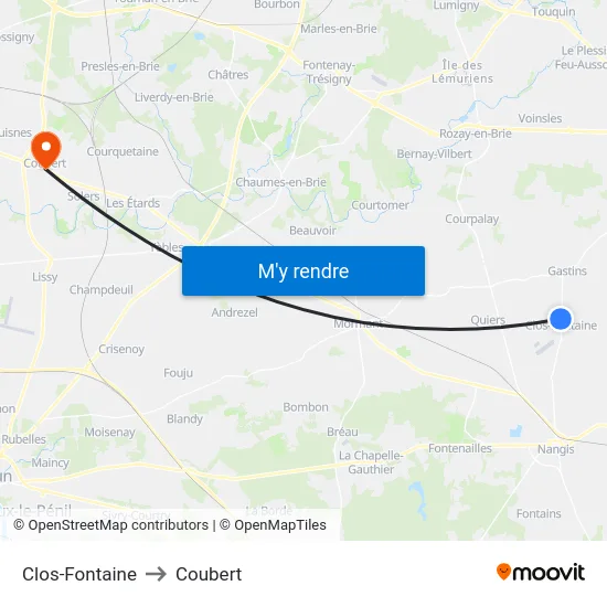 Clos-Fontaine to Coubert map