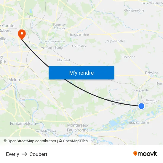 Everly to Coubert map