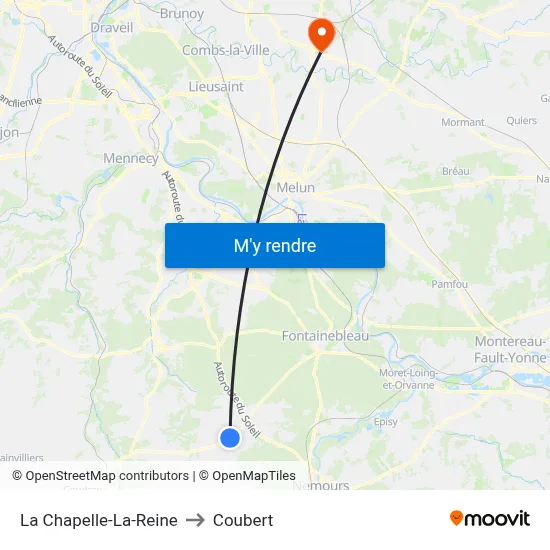 La Chapelle-La-Reine to Coubert map