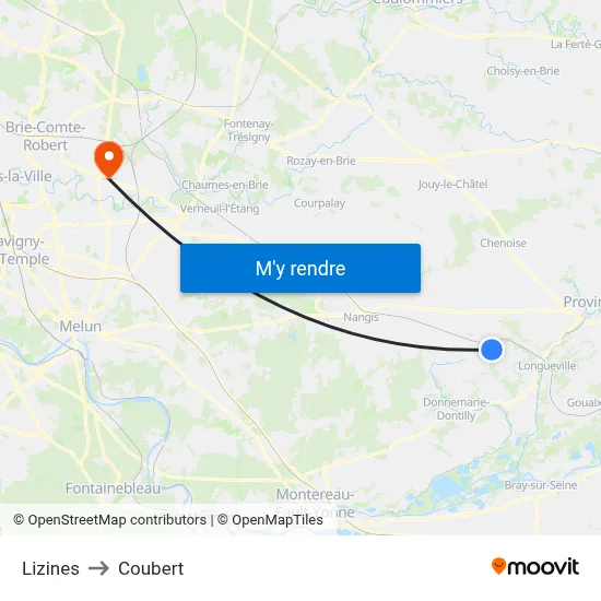 Lizines to Coubert map