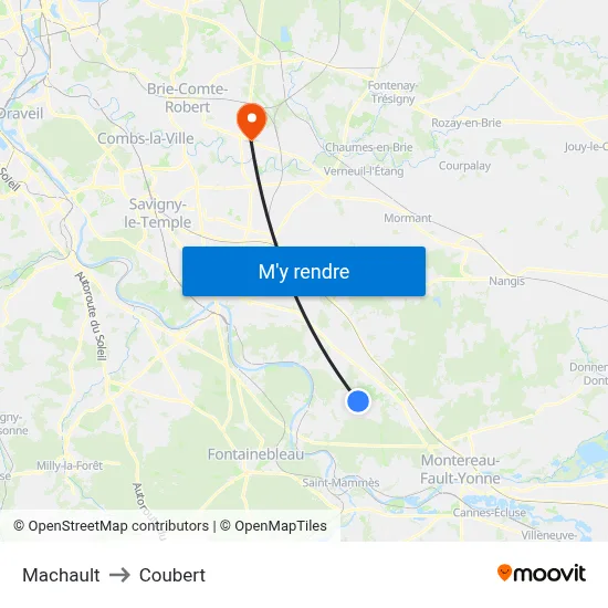 Machault to Coubert map