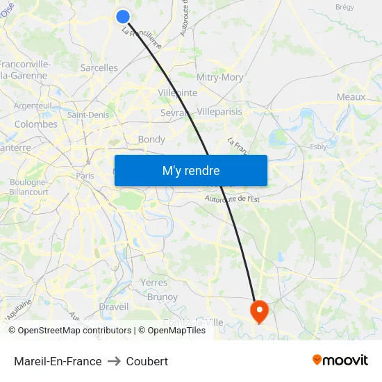 Mareil-En-France to Coubert map