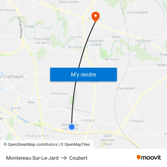 Montereau-Sur-Le-Jard to Coubert map