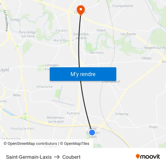 Saint-Germain-Laxis to Coubert map