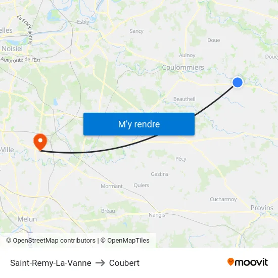Saint-Remy-La-Vanne to Coubert map