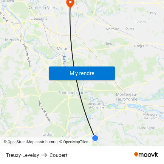 Treuzy-Levelay to Coubert map