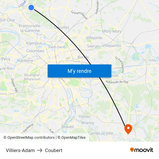 Villiers-Adam to Coubert map