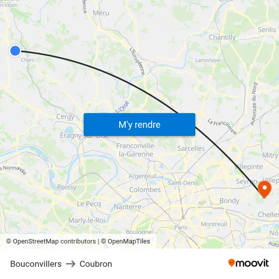 Bouconvillers to Coubron map
