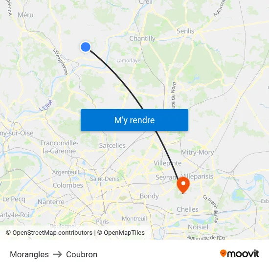 Morangles to Coubron map