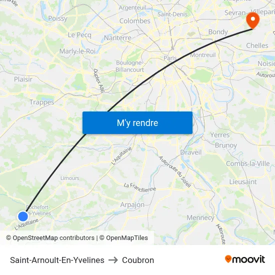 Saint-Arnoult-En-Yvelines to Coubron map