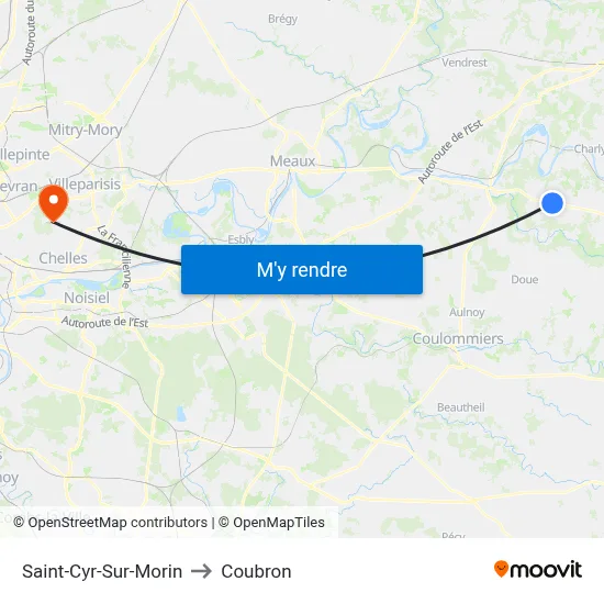 Saint-Cyr-Sur-Morin to Coubron map