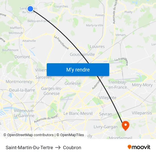Saint-Martin-Du-Tertre to Coubron map
