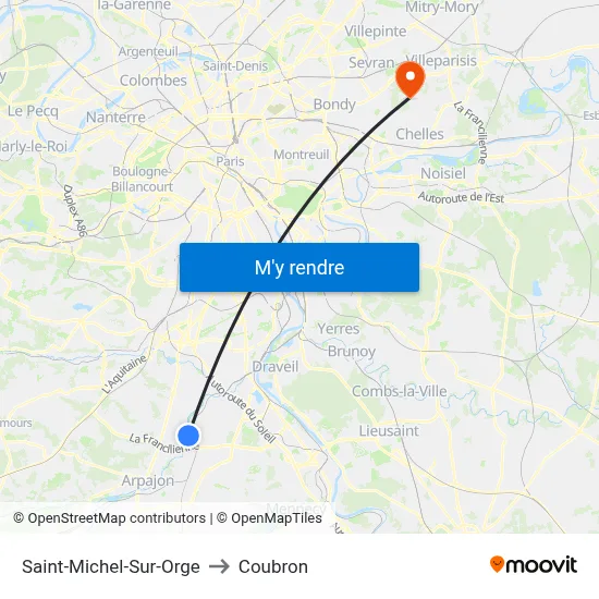 Saint-Michel-Sur-Orge to Coubron map