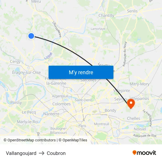 Vallangoujard to Coubron map